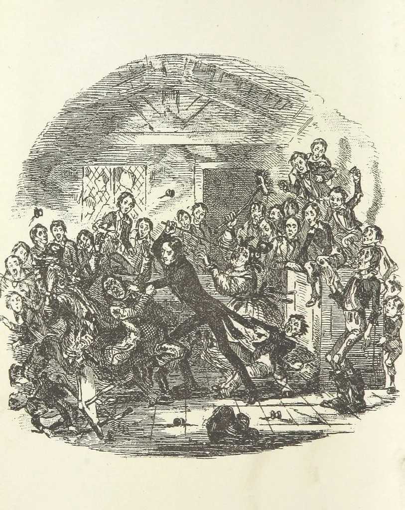 An illustration from The Life and Adventures of Nicholas Nickleby. [With plates, 1892, leaf 8
