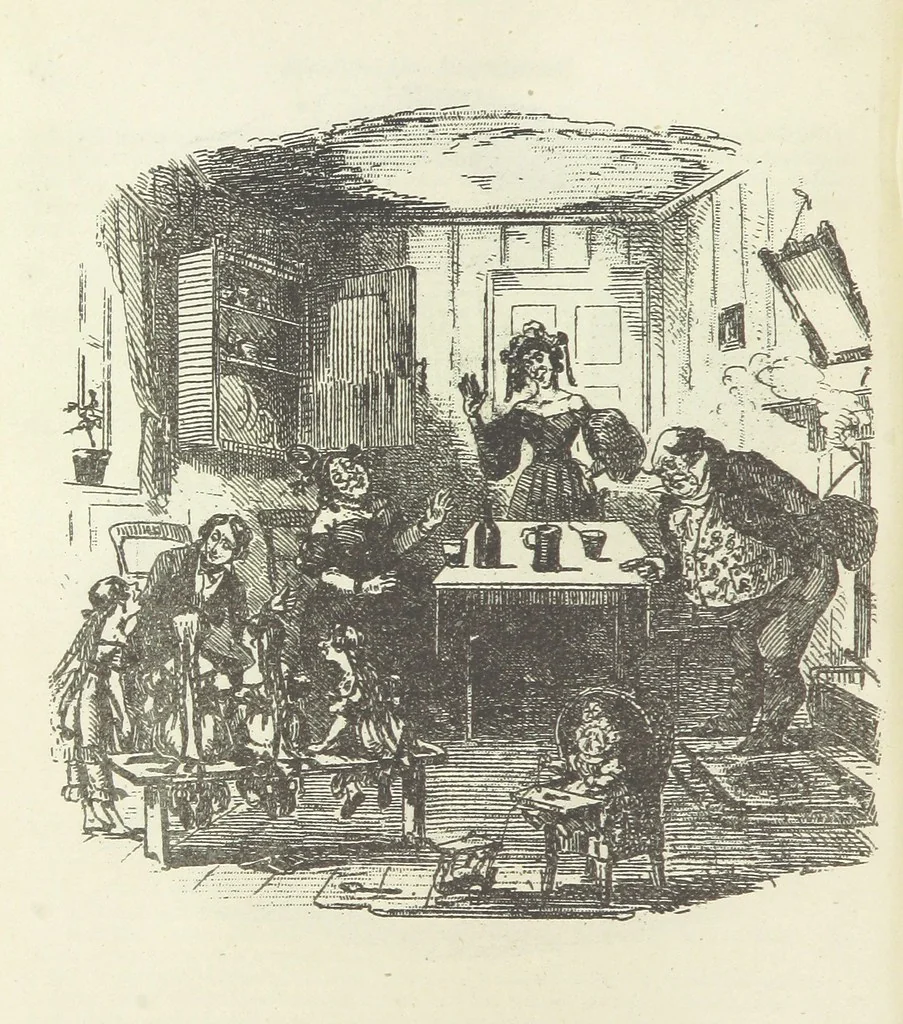 An illustration from The Life and Adventures of Nicholas Nickleby. [With plates, 1892, leaf 94