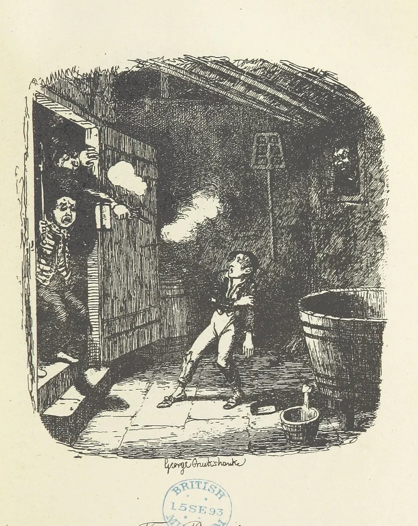 An illustration from The Adventures of Oliver Twist. [With plates, 1893, leaf 147