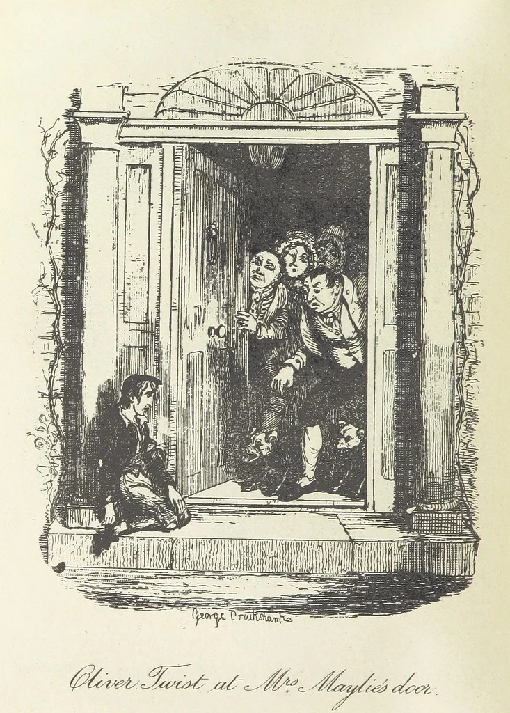 An illustration from The Adventures of Oliver Twist. [With plates, 1893, leaf 166