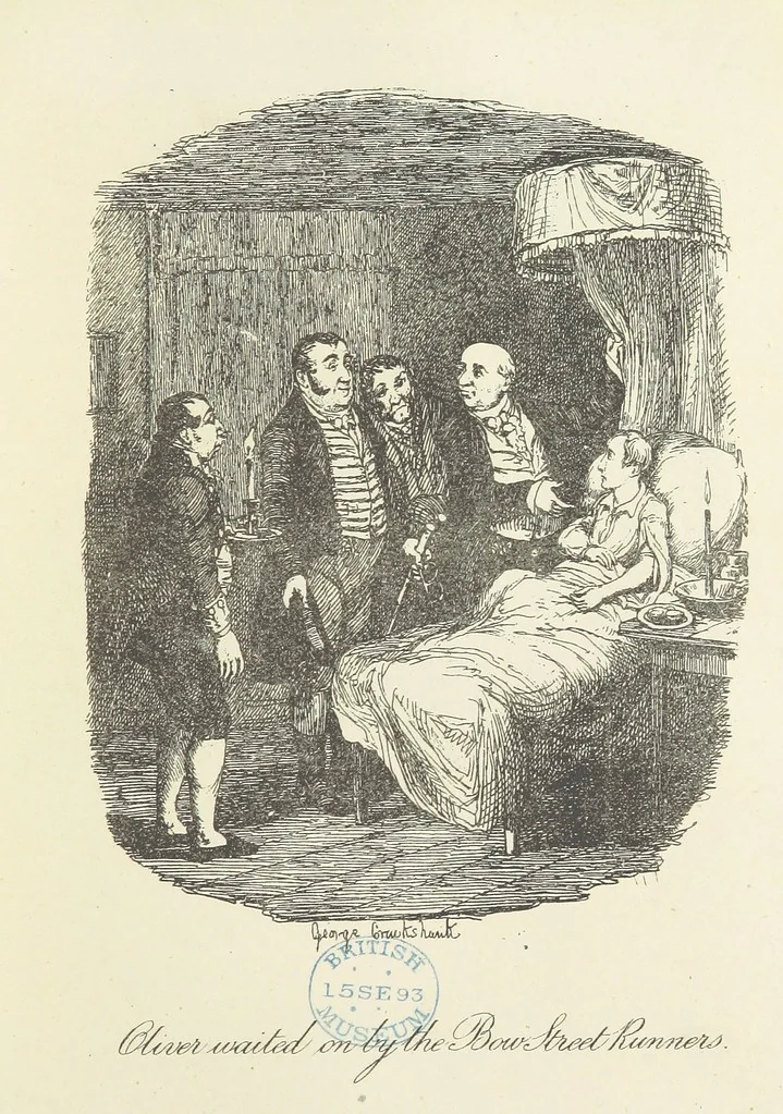 An illustration from The Adventures of Oliver Twist. [With plates, 1893, leaf 199