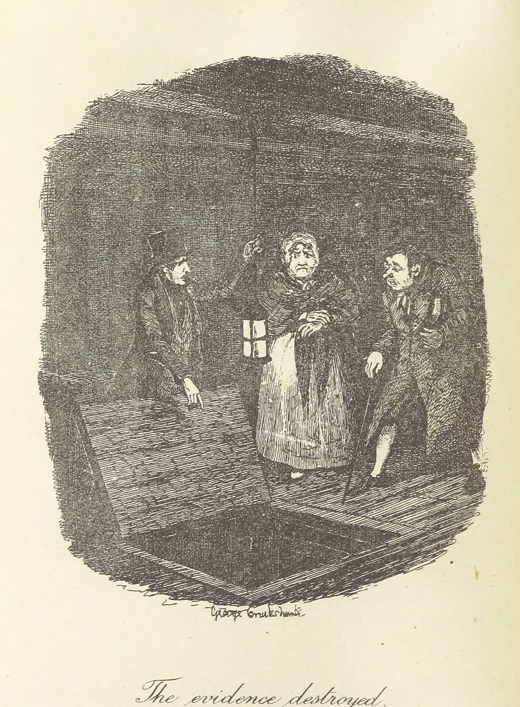An illustration from The Adventures of Oliver Twist. [With plates, 1893, leaf 218