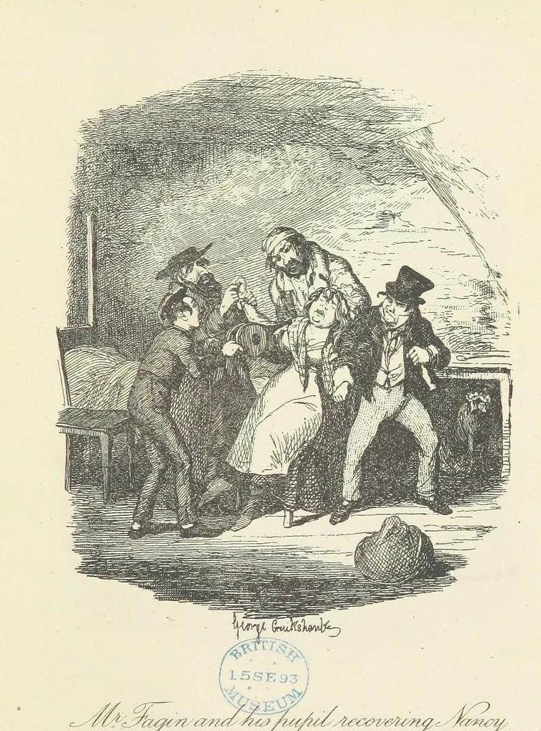 An illustration from The Adventures of Oliver Twist. [With plates, 1893, leaf 251