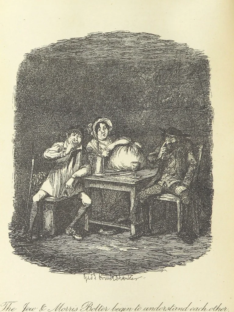 An illustration from The Adventures of Oliver Twist. [With plates, 1893, leaf 252