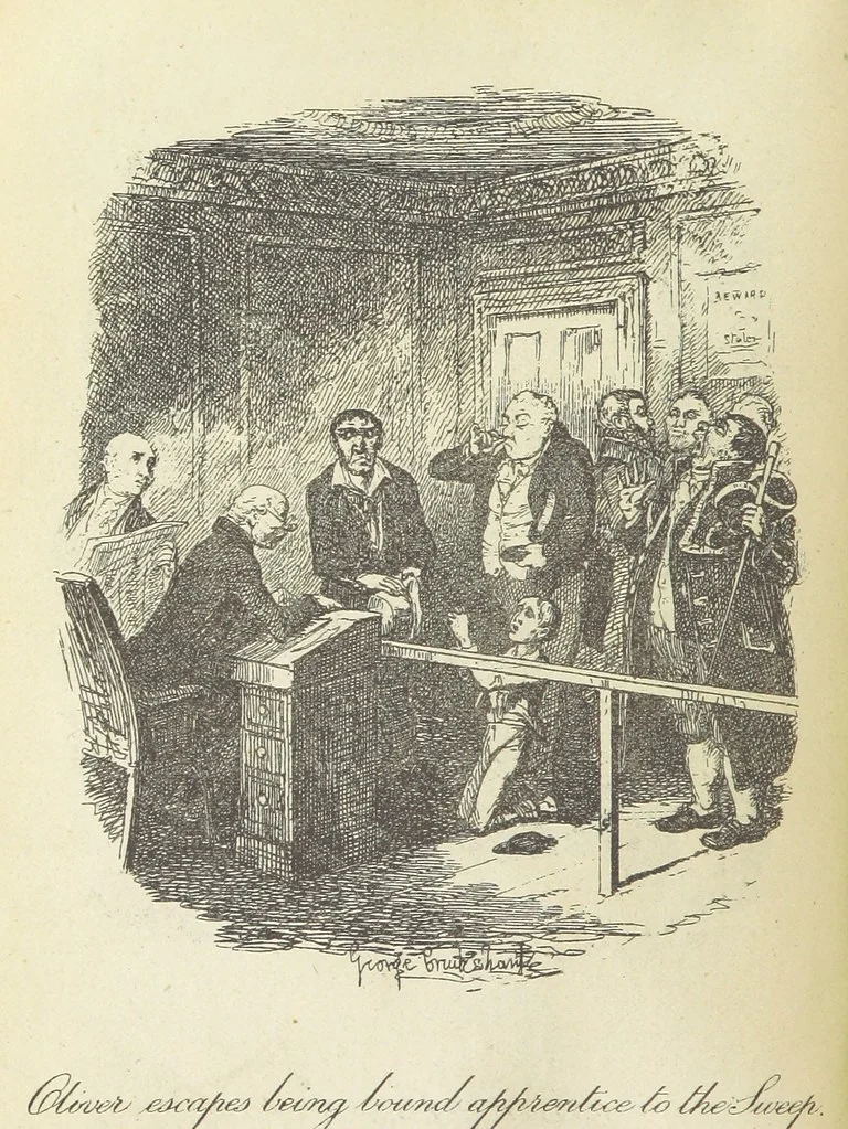 An illustration from The Adventures of Oliver Twist. [With plates, 1893, leaf 28