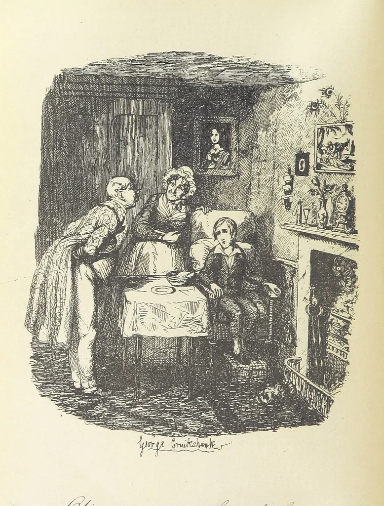 An illustration from The Adventures of Oliver Twist. [With plates, 1893, leaf 80