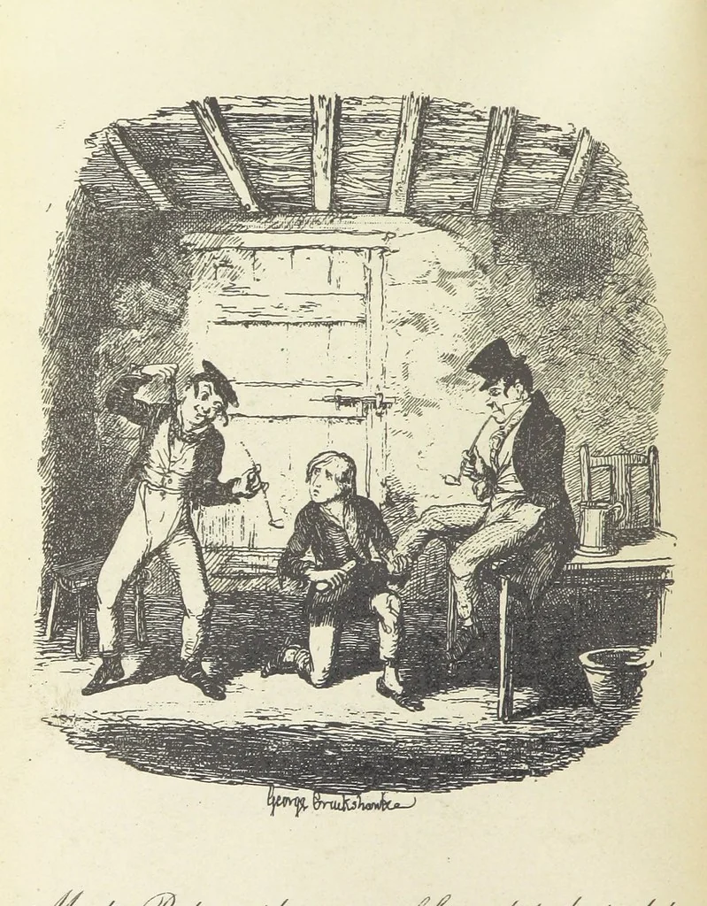 An illustration from The Adventures of Oliver Twist. [With plates, 1893, leaf 98