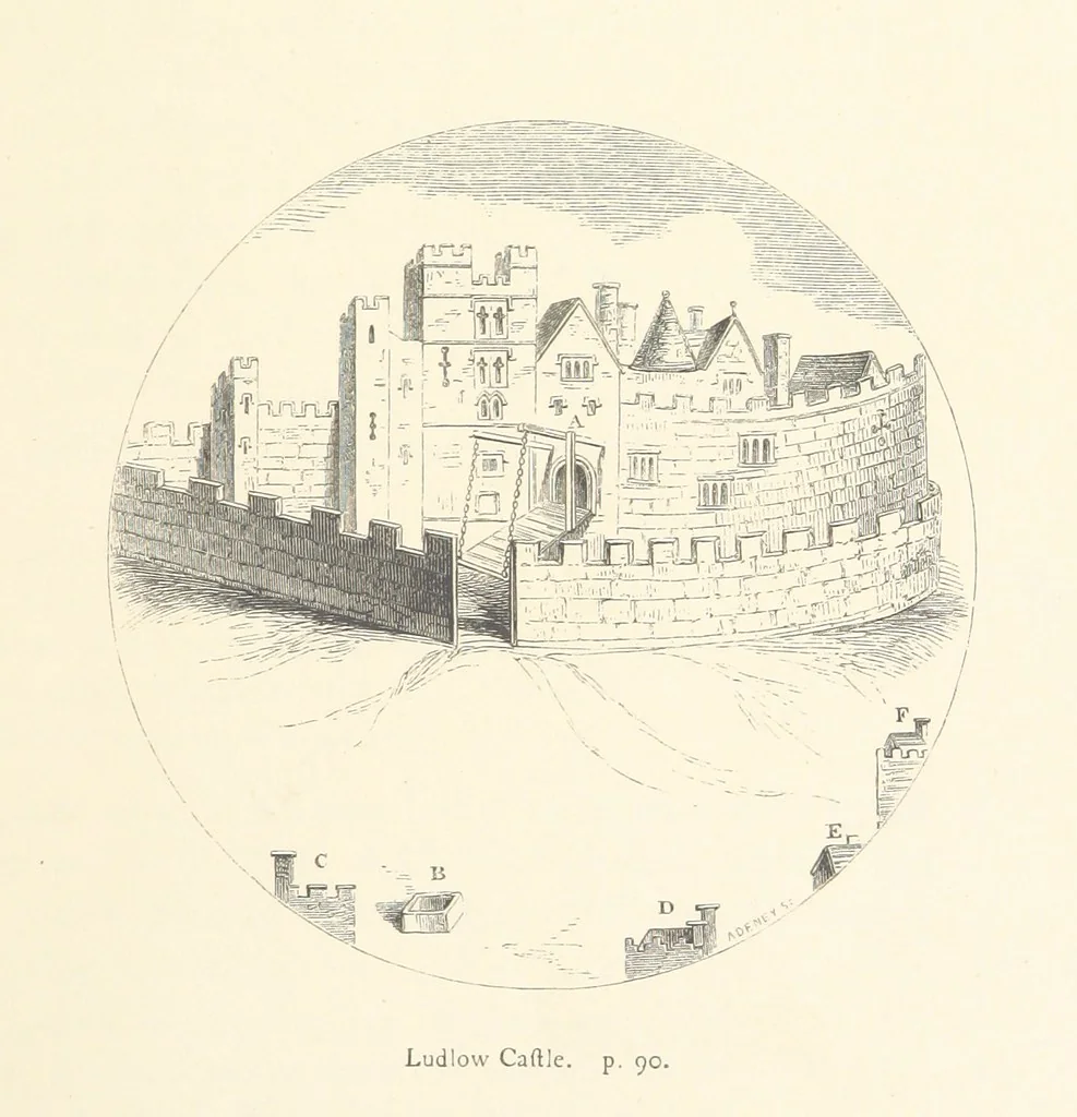 An illustration from An Account of the Progress of his Grace Henry the first Duke of Beaufort through Wales, 1684. And Notitia Cambro-Britannica. Edited from the original MS. ... by Charles Baker. [Followed by “A Statement of the services and expenses of the Marquis of Worcester, for his king and country.”, 1864, leaf 119