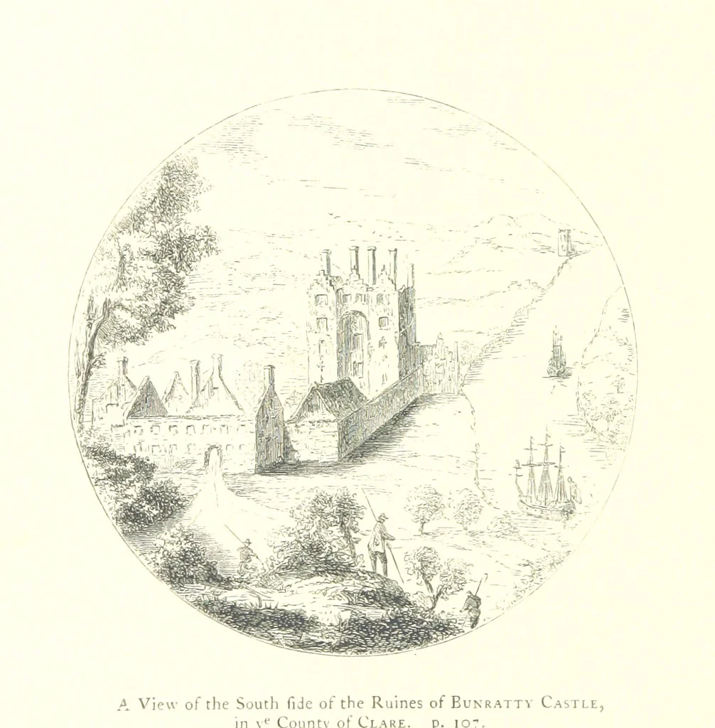 An illustration from An Account of the Progress of his Grace Henry the first Duke of Beaufort through Wales, 1684. And Notitia Cambro-Britannica. Edited from the original MS. ... by Charles Baker. [Followed by “A Statement of the services and expenses of the Marquis of Worcester, for his king and country.”, 1864, leaf 138