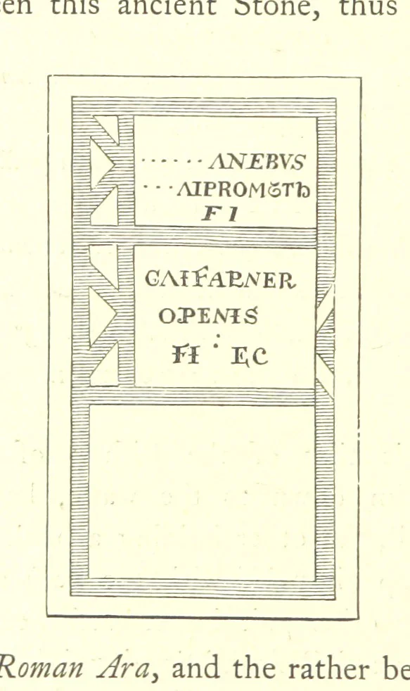 An illustration from An Account of the Progress of his Grace Henry the first Duke of Beaufort through Wales, 1684. And Notitia Cambro-Britannica. Edited from the original MS. ... by Charles Baker. [Followed by “A Statement of the services and expenses of the Marquis of Worcester, for his king and country.”, 1864, leaf 146