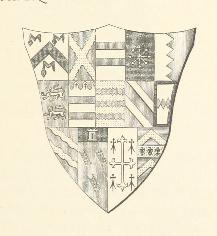 An illustration from An Account of the Progress of his Grace Henry the first Duke of Beaufort through Wales, 1684. And Notitia Cambro-Britannica. Edited from the original MS. ... by Charles Baker. [Followed by “A Statement of the services and expenses of the Marquis of Worcester, for his king and country.”, 1864, leaf 219