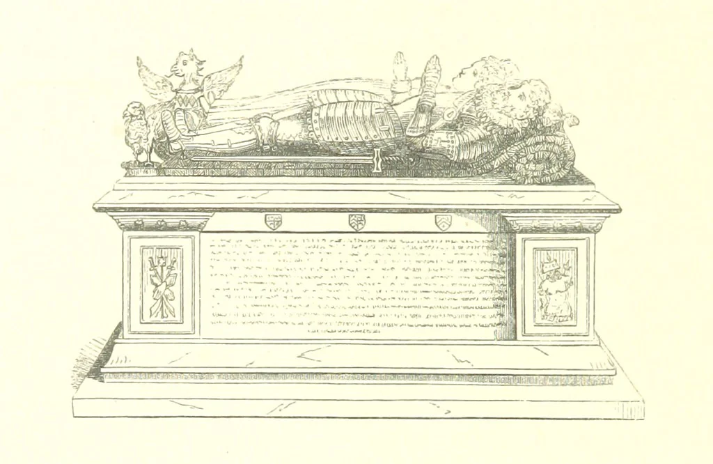 An illustration from An Account of the Progress of his Grace Henry the first Duke of Beaufort through Wales, 1684. And Notitia Cambro-Britannica. Edited from the original MS. ... by Charles Baker. [Followed by “A Statement of the services and expenses of the Marquis of Worcester, for his king and country.”, 1864, leaf 224