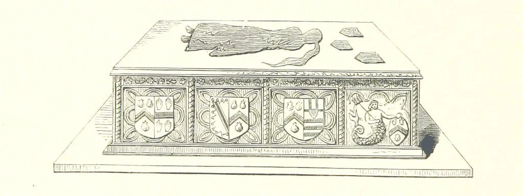 An illustration from An Account of the Progress of his Grace Henry the first Duke of Beaufort through Wales, 1684. And Notitia Cambro-Britannica. Edited from the original MS. ... by Charles Baker. [Followed by “A Statement of the services and expenses of the Marquis of Worcester, for his king and country.”, 1864, leaf 30