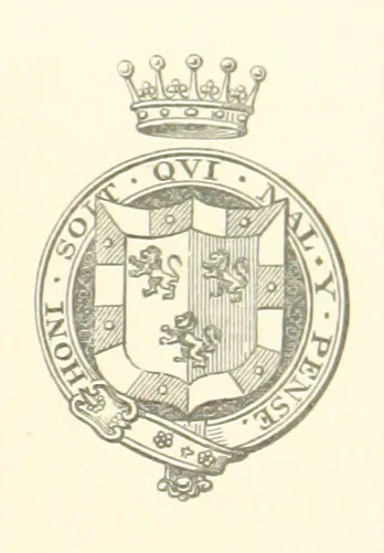 An illustration from An Account of the Progress of his Grace Henry the first Duke of Beaufort through Wales, 1684. And Notitia Cambro-Britannica. Edited from the original MS. ... by Charles Baker. [Followed by “A Statement of the services and expenses of the Marquis of Worcester, for his king and country.”, 1864, leaf 47