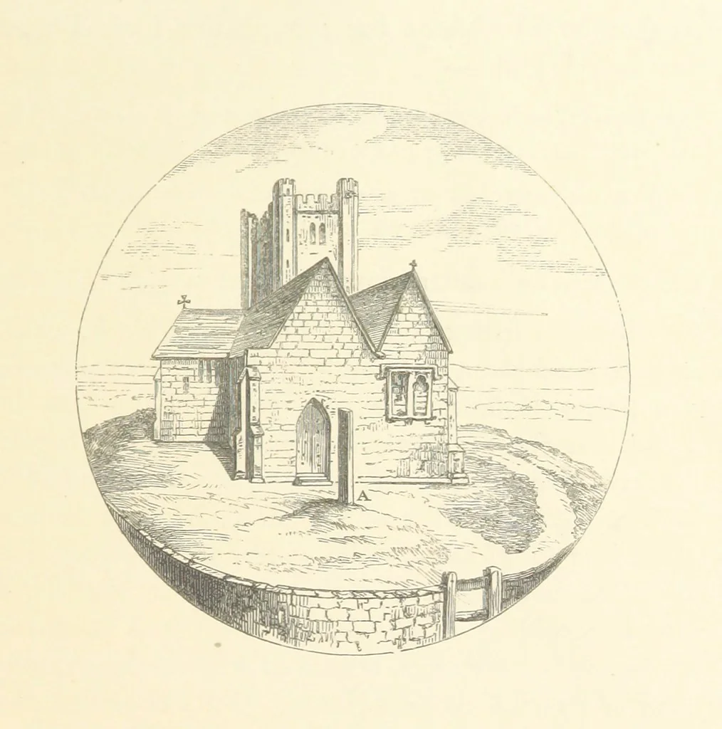 An illustration from An Account of the Progress of his Grace Henry the first Duke of Beaufort through Wales, 1684. And Notitia Cambro-Britannica. Edited from the original MS. ... by Charles Baker. [Followed by “A Statement of the services and expenses of the Marquis of Worcester, for his king and country.”, 1864, leaf 79