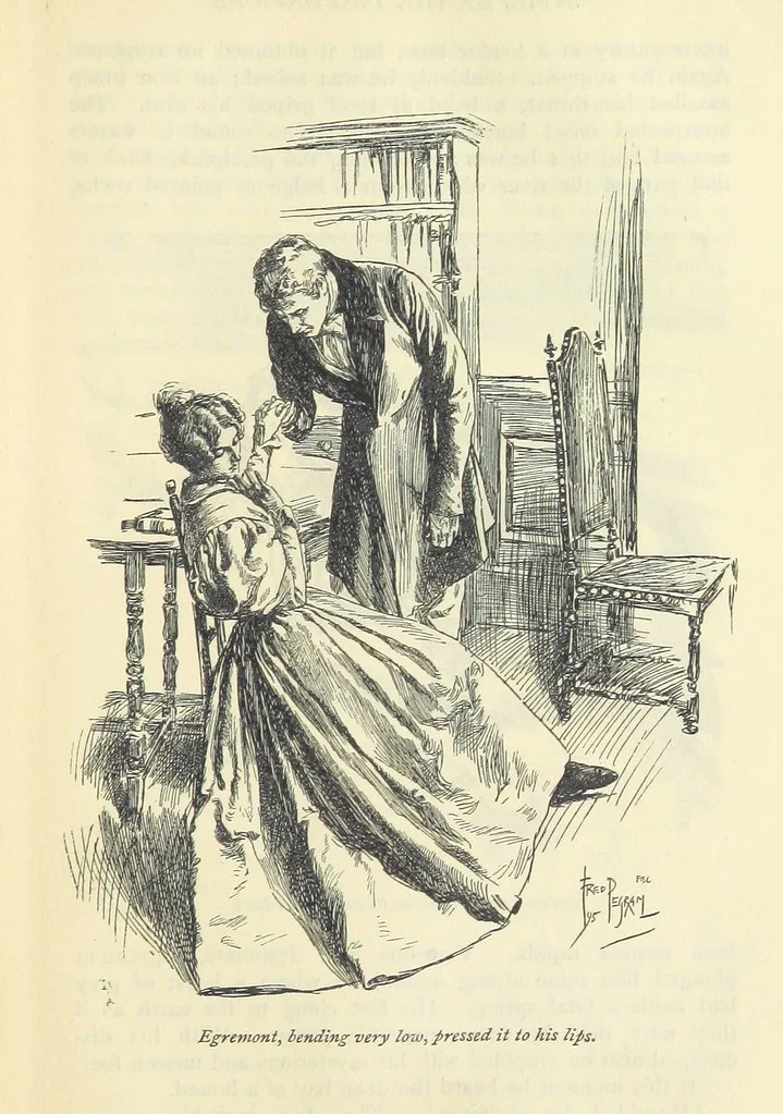 An illustration from Sybil ... Illustrated by F. Pegram. With an introduction by H. D. Traill, 1895, leaf 245