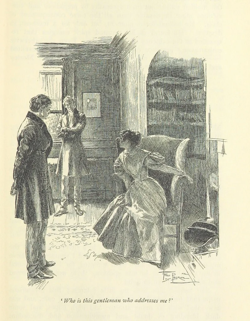 An illustration from Sybil ... Illustrated by F. Pegram. With an introduction by H. D. Traill, 1895, leaf 295