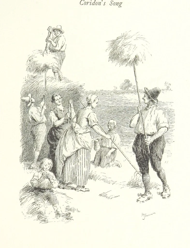 An illustration from Coridon's Song and other verses from various sources. With illustrations by Hugh Thomson ... With an introduction by Austin Dobson. L.P, 1894, leaf 151