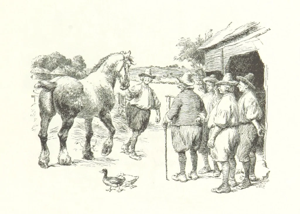 An illustration from Coridon's Song and other verses from various sources. With illustrations by Hugh Thomson ... With an introduction by Austin Dobson. L.P, 1894, leaf 153