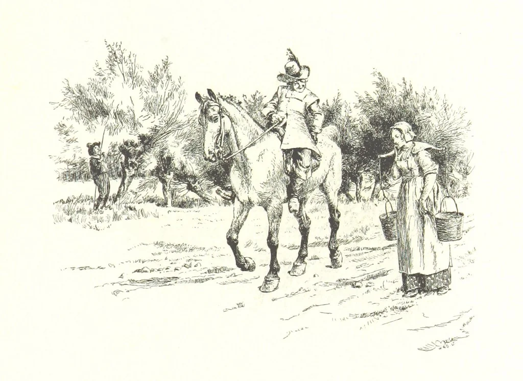 An illustration from Coridon's Song and other verses from various sources. With illustrations by Hugh Thomson ... With an introduction by Austin Dobson. L.P, 1894, leaf 173