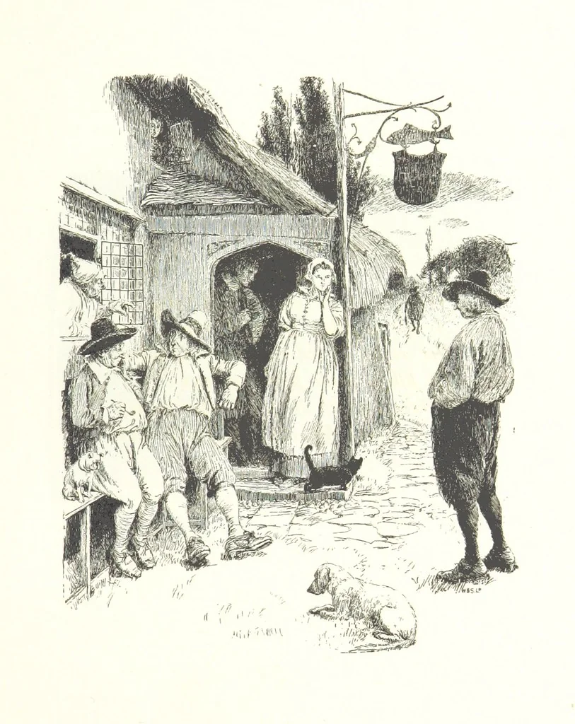 An illustration from Coridon's Song and other verses from various sources. With illustrations by Hugh Thomson ... With an introduction by Austin Dobson. L.P, 1894, leaf 183