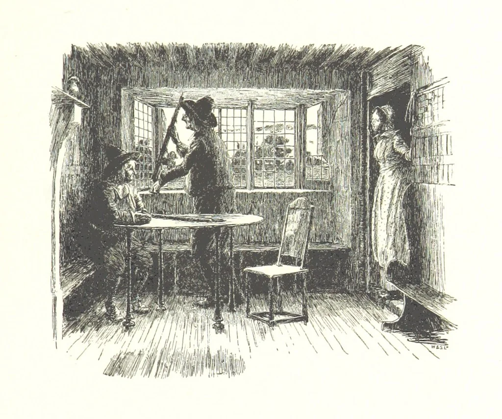 An illustration from Coridon's Song and other verses from various sources. With illustrations by Hugh Thomson ... With an introduction by Austin Dobson. L.P, 1894, leaf 185