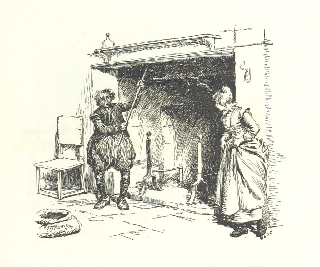 An illustration from Coridon's Song and other verses from various sources. With illustrations by Hugh Thomson ... With an introduction by Austin Dobson. L.P, 1894, leaf 193