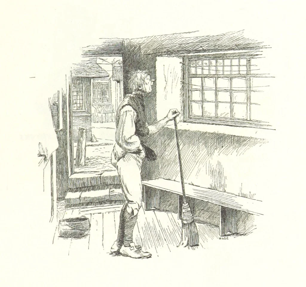 An illustration from Coridon's Song and other verses from various sources. With illustrations by Hugh Thomson ... With an introduction by Austin Dobson. L.P, 1894, leaf 213