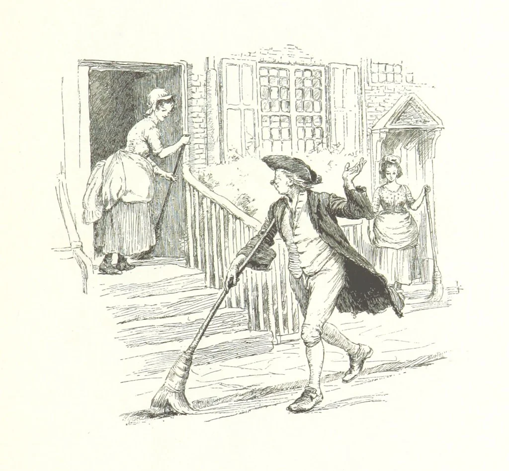An illustration from Coridon's Song and other verses from various sources. With illustrations by Hugh Thomson ... With an introduction by Austin Dobson. L.P, 1894, leaf 217