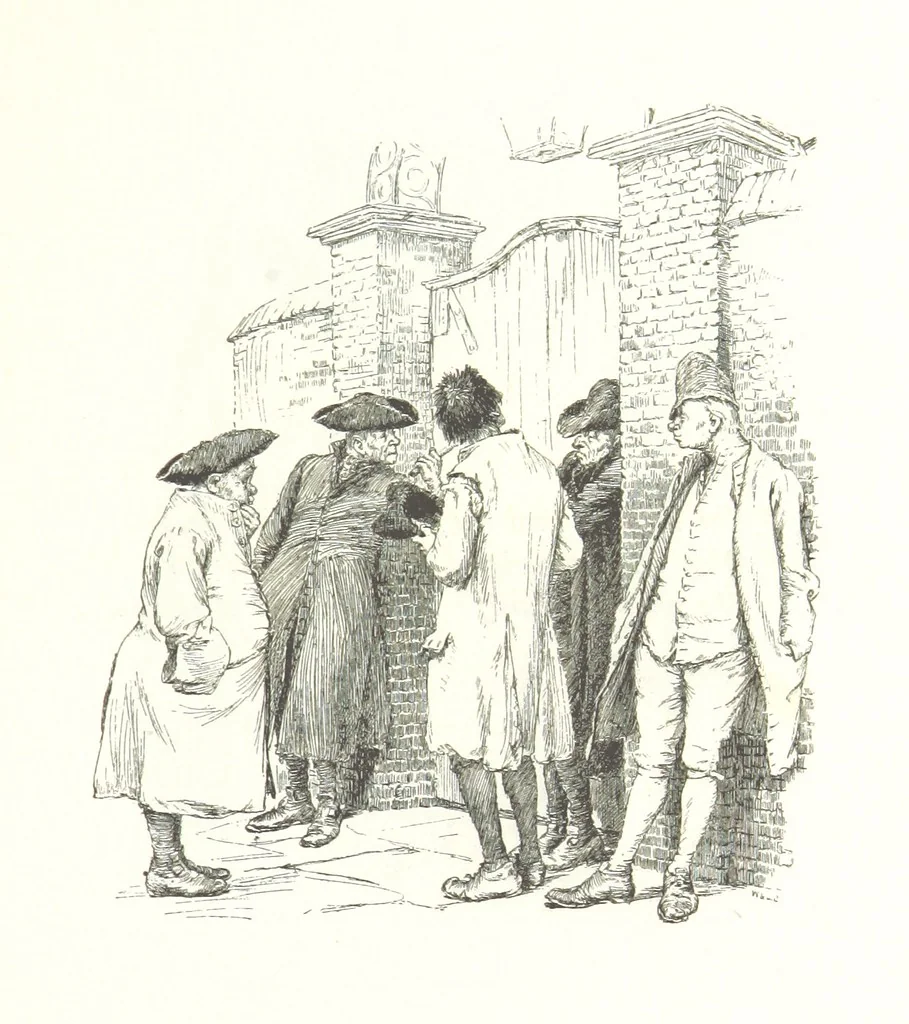An illustration from Coridon's Song and other verses from various sources. With illustrations by Hugh Thomson ... With an introduction by Austin Dobson. L.P, 1894, leaf 221