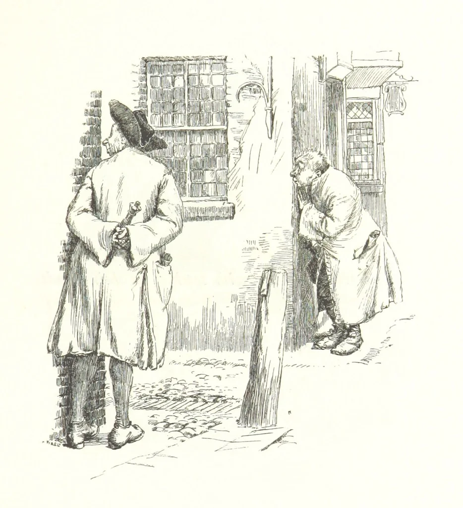 An illustration from Coridon's Song and other verses from various sources. With illustrations by Hugh Thomson ... With an introduction by Austin Dobson. L.P, 1894, leaf 223
