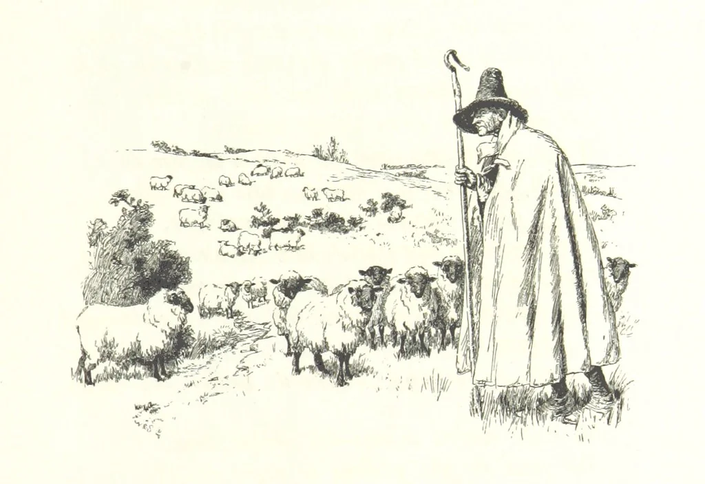 An illustration from Coridon's Song and other verses from various sources. With illustrations by Hugh Thomson ... With an introduction by Austin Dobson. L.P, 1894, leaf 241