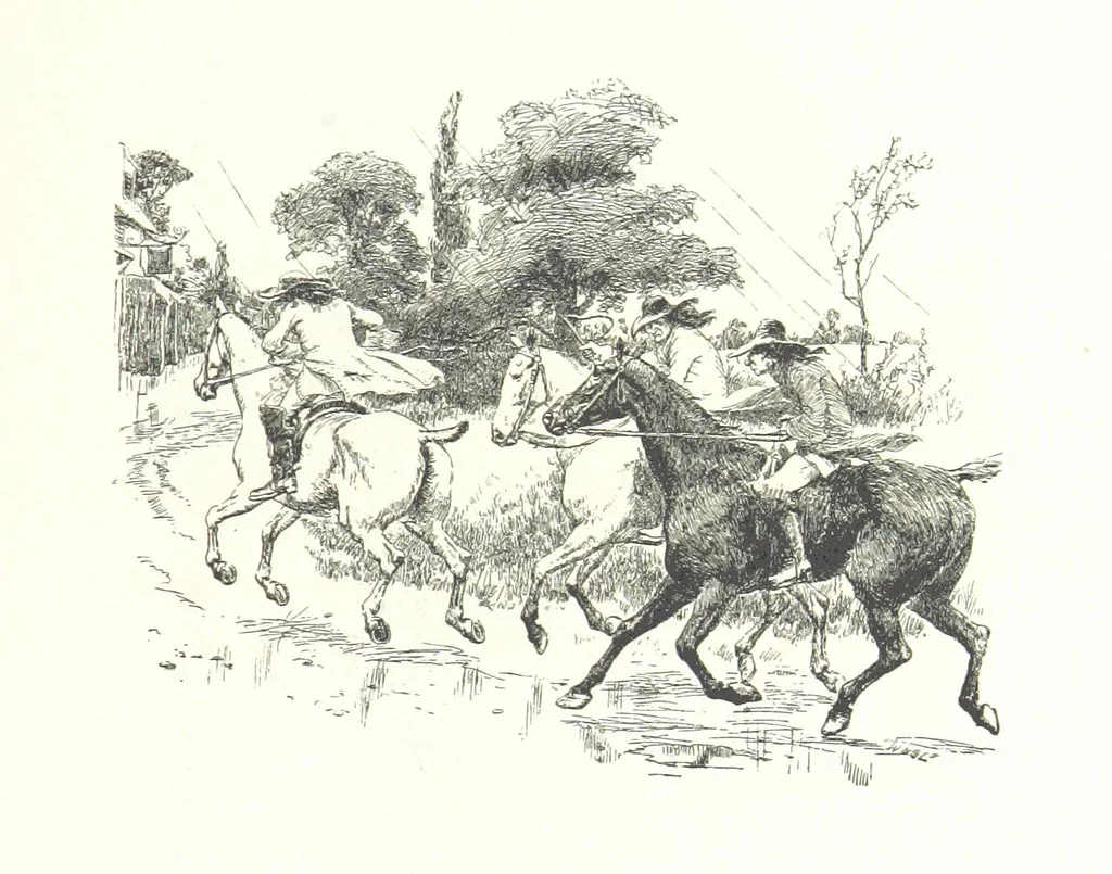 An illustration from Coridon's Song and other verses from various sources. With illustrations by Hugh Thomson ... With an introduction by Austin Dobson. L.P, 1894, leaf 257