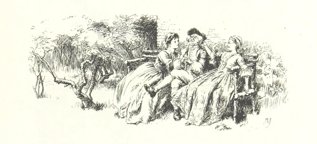 An illustration from Coridon's Song and other verses from various sources. With illustrations by Hugh Thomson ... With an introduction by Austin Dobson. L.P, 1894, leaf 267