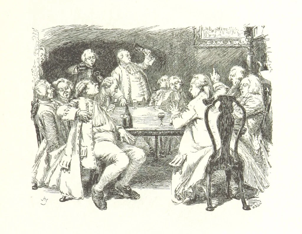 An illustration from Coridon's Song and other verses from various sources. With illustrations by Hugh Thomson ... With an introduction by Austin Dobson. L.P, 1894, leaf 281