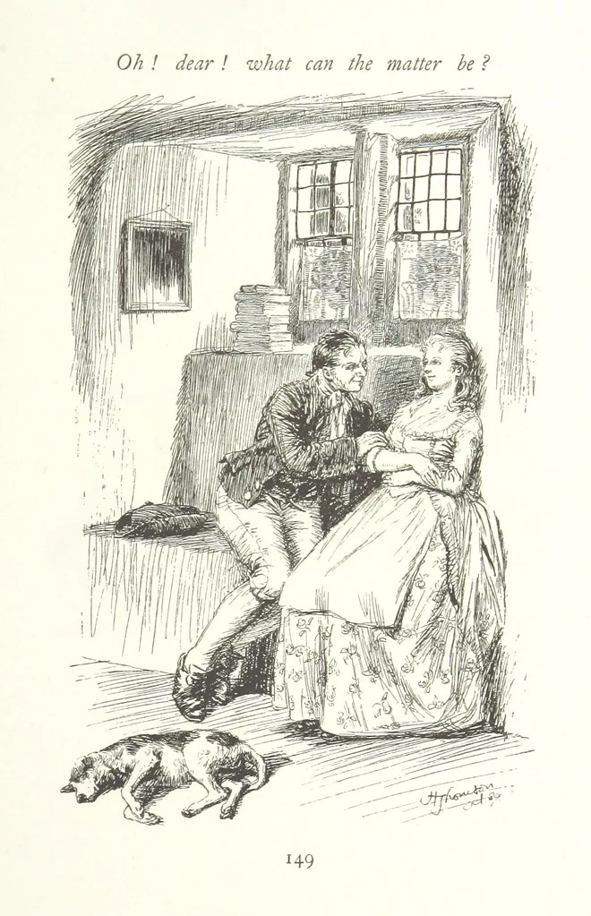 An illustration from Coridon's Song and other verses from various sources. With illustrations by Hugh Thomson ... With an introduction by Austin Dobson. L.P, 1894, leaf 291