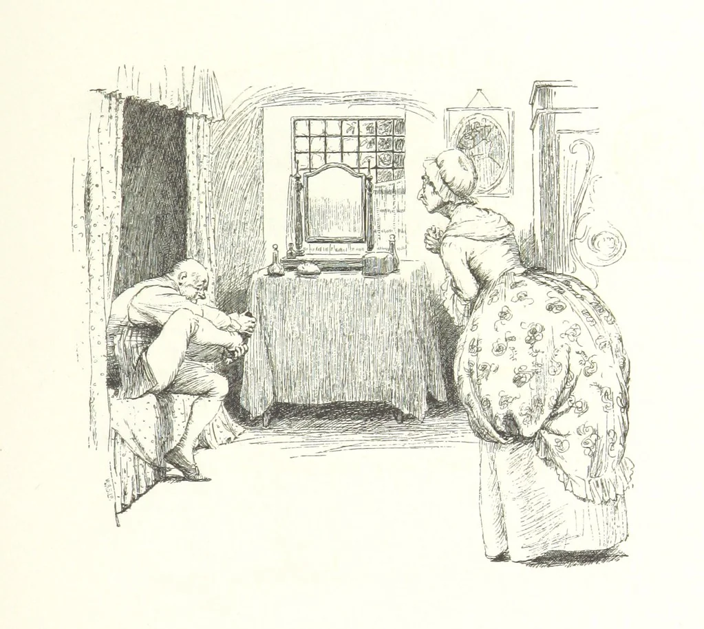 An illustration from Coridon's Song and other verses from various sources. With illustrations by Hugh Thomson ... With an introduction by Austin Dobson. L.P, 1894, leaf 295