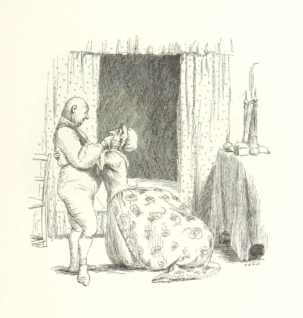 An illustration from Coridon's Song and other verses from various sources. With illustrations by Hugh Thomson ... With an introduction by Austin Dobson. L.P, 1894, leaf 297