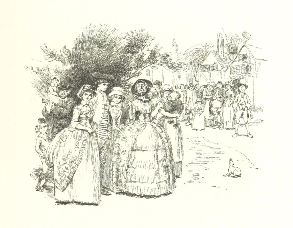 An illustration from Coridon's Song and other verses from various sources. With illustrations by Hugh Thomson ... With an introduction by Austin Dobson. L.P, 1894, leaf 301