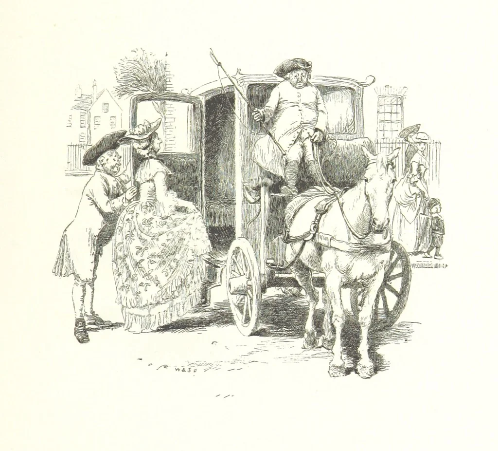 An illustration from Coridon's Song and other verses from various sources. With illustrations by Hugh Thomson ... With an introduction by Austin Dobson. L.P, 1894, leaf 303