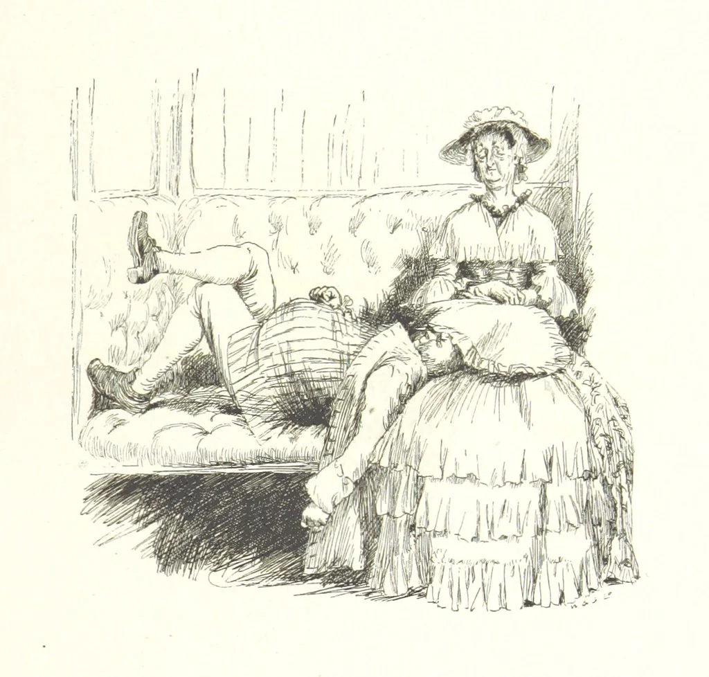 An illustration from Coridon's Song and other verses from various sources. With illustrations by Hugh Thomson ... With an introduction by Austin Dobson. L.P, 1894, leaf 305