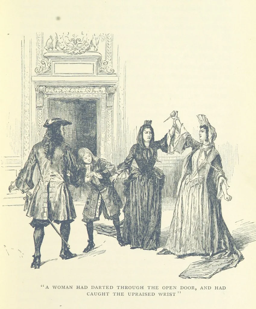 An illustration from The Refugees ... New edition, 1895, leaf 223
