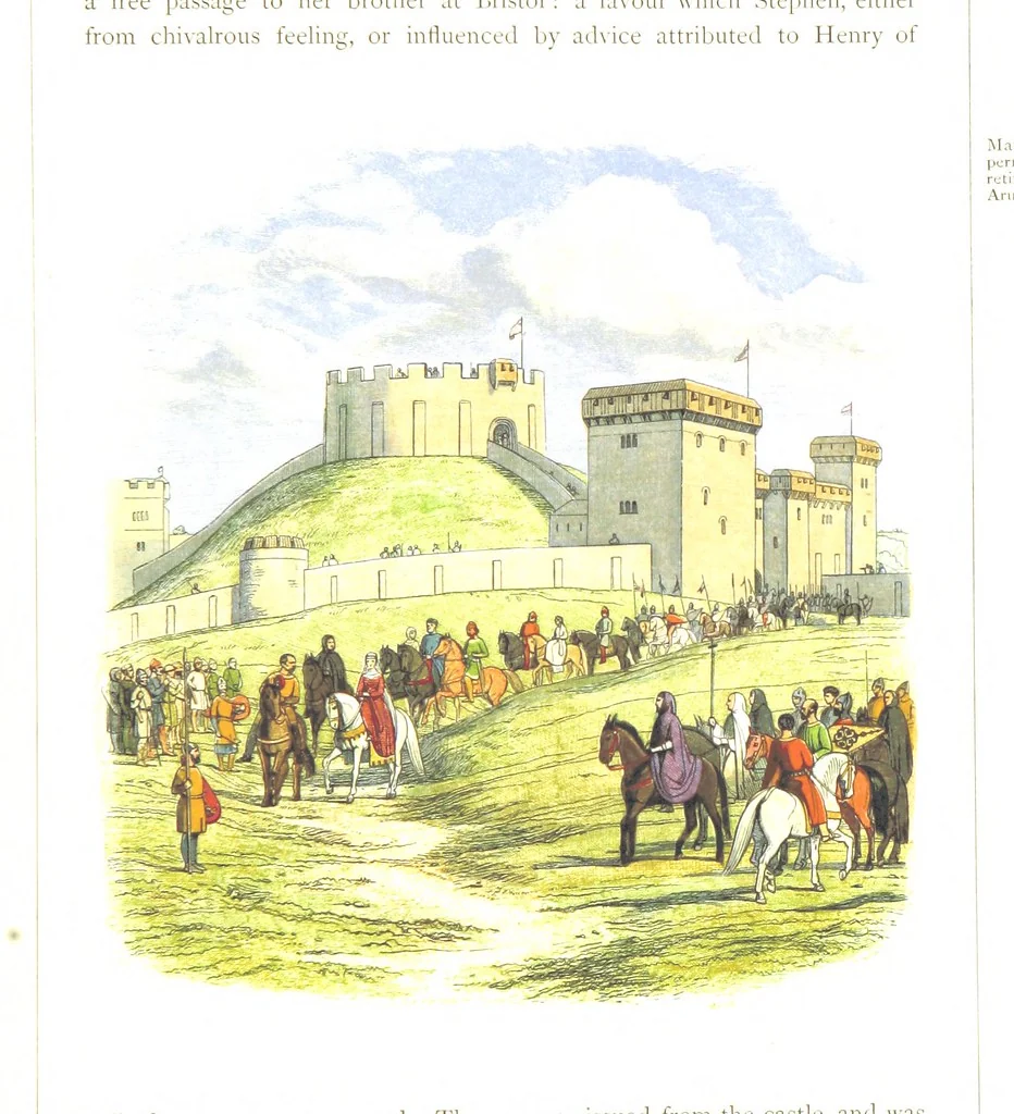 An illustration from A Chronicle of England B.C. 55-A.D. 1485, written and illustrated by J. E. D. The designs engraved and printed in colours by E. Evans. F.P, 1864, leaf 165