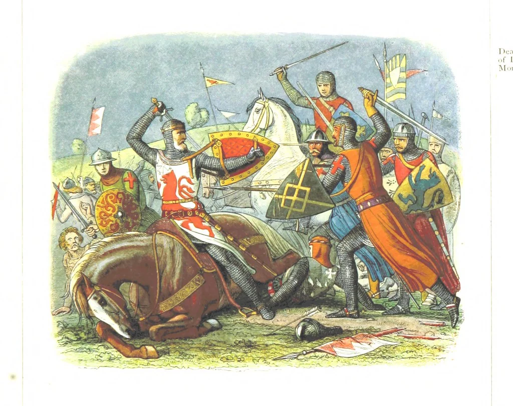 An illustration from A Chronicle of England B.C. 55-A.D. 1485, written and illustrated by J. E. D. The designs engraved and printed in colours by E. Evans. F.P, 1864, leaf 267