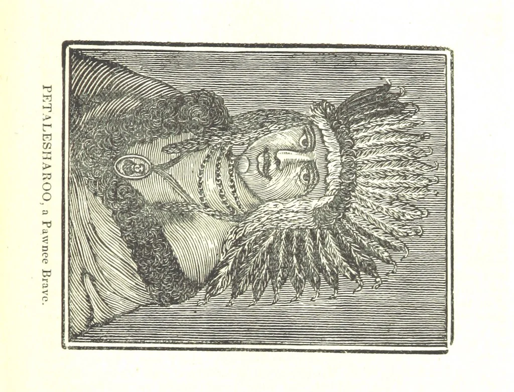 An illustration from Biography and History of the Indians of North America ... also a history of their wars ... Likewise exhibiting an analysis of the ... authors, who have written upon ... the first peopling of America. Third edition, with ... additions ... corrections and ... engravings, 1836, leaf 593