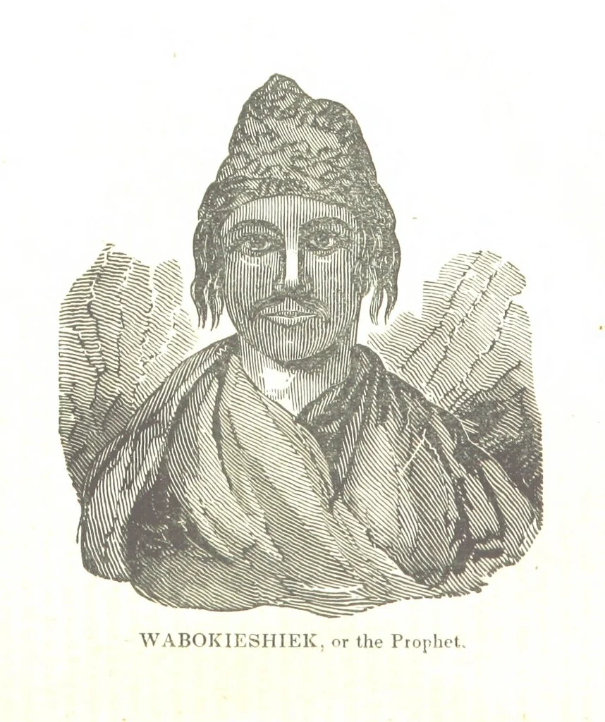 An illustration from Biography and History of the Indians of North America ... also a history of their wars ... Likewise exhibiting an analysis of the ... authors, who have written upon ... the first peopling of America. Third edition, with ... additions ... corrections and ... engravings, 1836, leaf 616