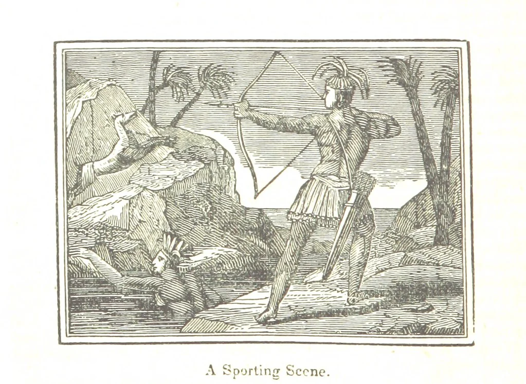 An illustration from Biography and History of the Indians of North America ... also a history of their wars ... Likewise exhibiting an analysis of the ... authors, who have written upon ... the first peopling of America. Third edition, with ... additions ... corrections and ... engravings, 1836, leaf 64