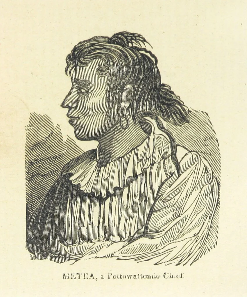 An illustration from Biography and History of the Indians of North America ... also a history of their wars ... Likewise exhibiting an analysis of the ... authors, who have written upon ... the first peopling of America. Third edition, with ... additions ... corrections and ... engravings, 1837, leaf 457