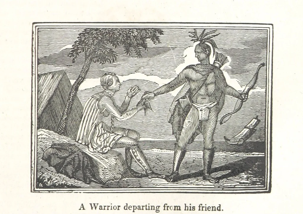 An illustration from Biography and History of the Indians of North America ... also a history of their wars ... Likewise exhibiting an analysis of the ... authors, who have written upon ... the first peopling of America. Third edition, with ... additions ... corrections and ... engravings, 1837, leaf 617