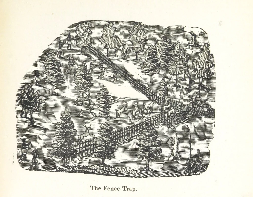 An illustration from Biography and History of the Indians of North America ... also a history of their wars ... Likewise exhibiting an analysis of the ... authors, who have written upon ... the first peopling of America. Third edition, with ... additions ... corrections and ... engravings, 1837, leaf 77